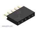 Thumbnail image for 0.1" (2.54 mm) Female Header 1x5-Pin, Straight